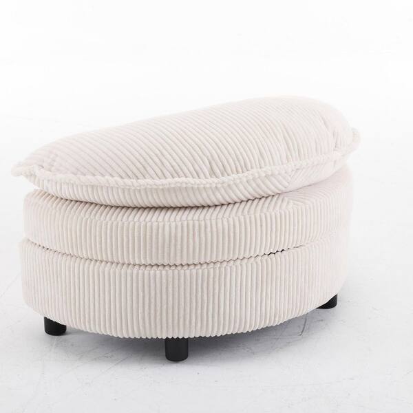 Karl home White Fleece Accent Small Under 22 in Ottoman