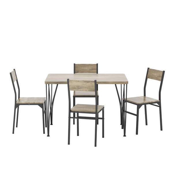 Furniture of America Dans 5-Piece Gray and Bronze Dining Set