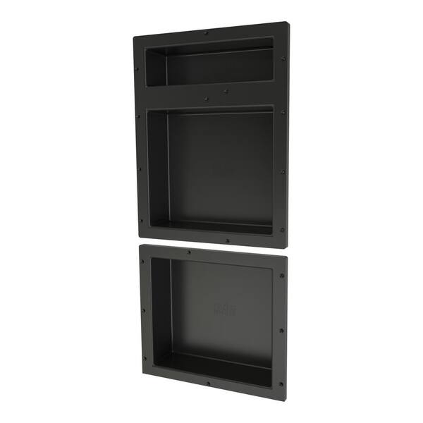 Tile Redi Redi Niche 16 In. X 34 In. Triple Shower Niche Set In Black ...