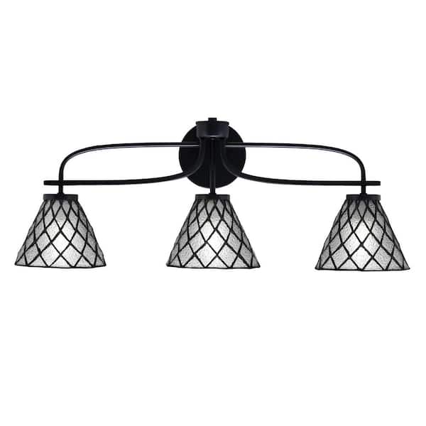 Unbranded Olympia 28.25 in. 3-Light Matte Black Vanity Light