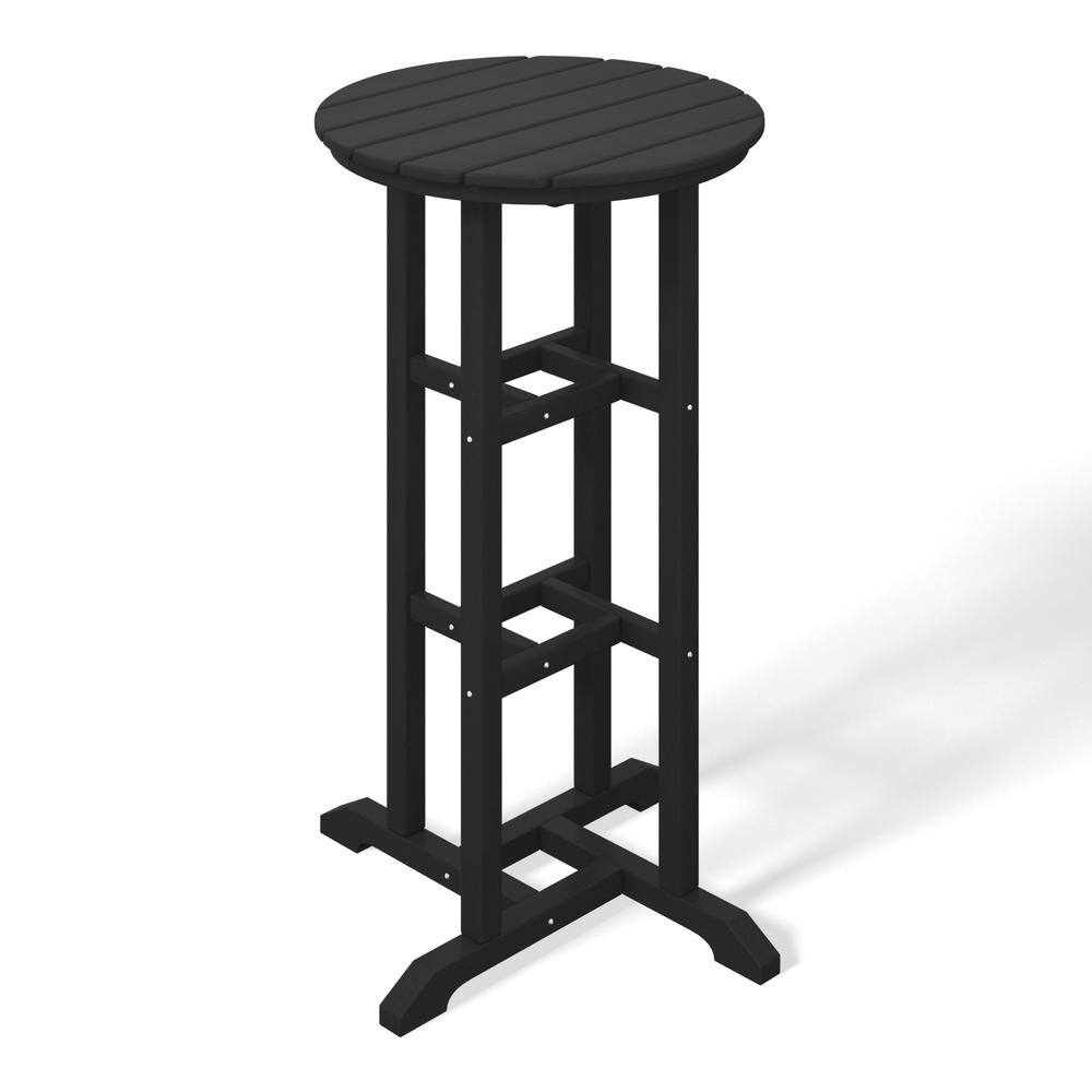 Laguna 24 in. Round Pub Height HDPE Plastic Dining Outdoor Bar Bistro Table in Black price history on PriceWatchPro
