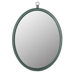 23.62 in. W x 29.92 in. H Oval Framed Wall Bathroom Vanity Mirror in Green