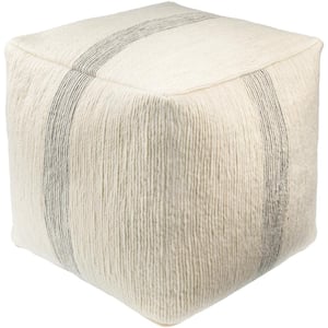 Wheeler Off-White Cottage Wool 18 in. L x 18 in. W x 18 in. H Pouf
