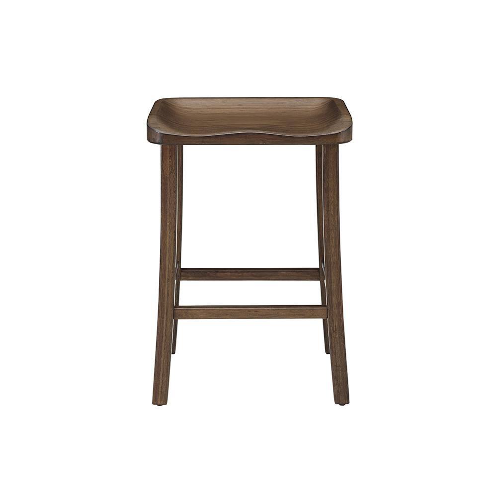 Eco-Friendly Black Bamboo Backless Bar Height Stool (Set of 2)