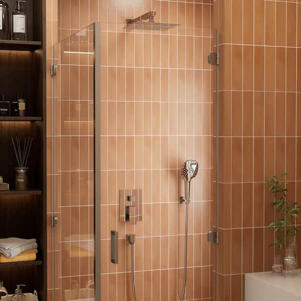 Crozet 2-Spray Wall Mount Dual Fixed and Handheld Shower Head Shower Faucet 1.8 GPM in Polished Chrome (Valve Included)
