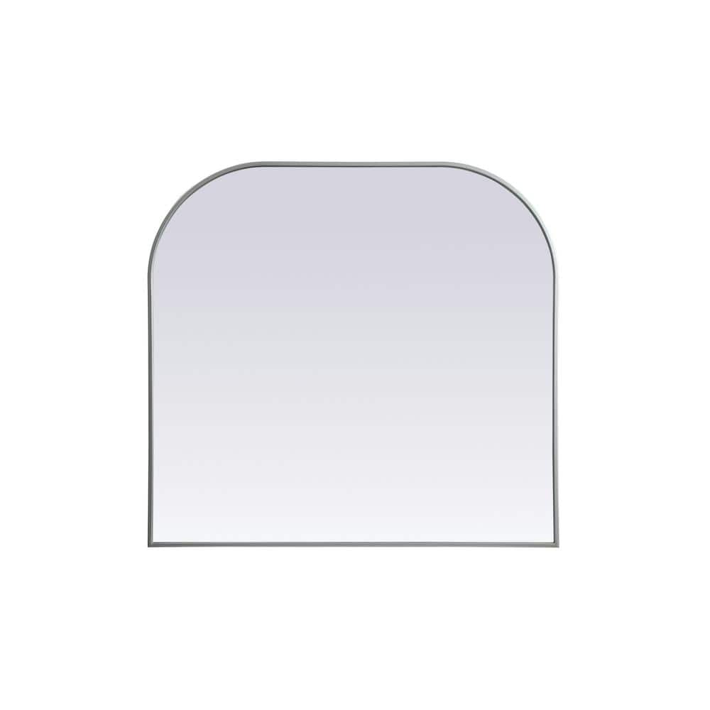 Simply Living 40 in. W x 38 in. H Arch Metal Framed Silver Mirror