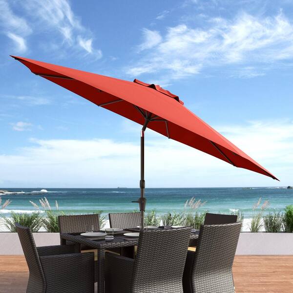 CorLiving 10ft Wind Resistant Tilting Sand Grey Outdoor Patio Umbrella