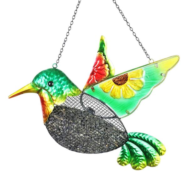 Exhart Metal Hummingbird Mesh Basket Bird Feeder