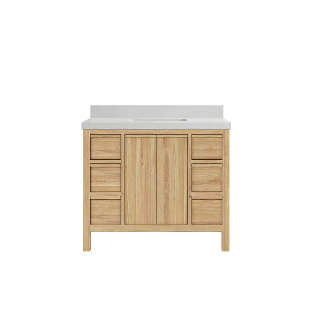 "Elizabeth 42 in. W x 22 in. D x 36 in. H Bath Vanity in Natural with 2"" Carrara Quartz Top" price history on PriceWatchPro