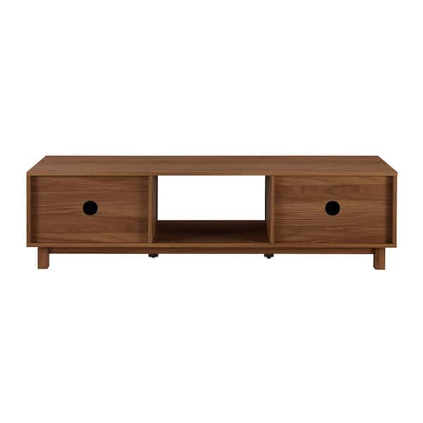 Walker Edison Furniture Company 58 in. Mocha Wood Mid Walker Edison Furniture Company 58 in. Mocha Wood Mid
