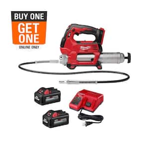 M18 18V Lithium-Ion Cordless Grease Gun 2-Speed with (2) 6.0Ah Batteries and Charger