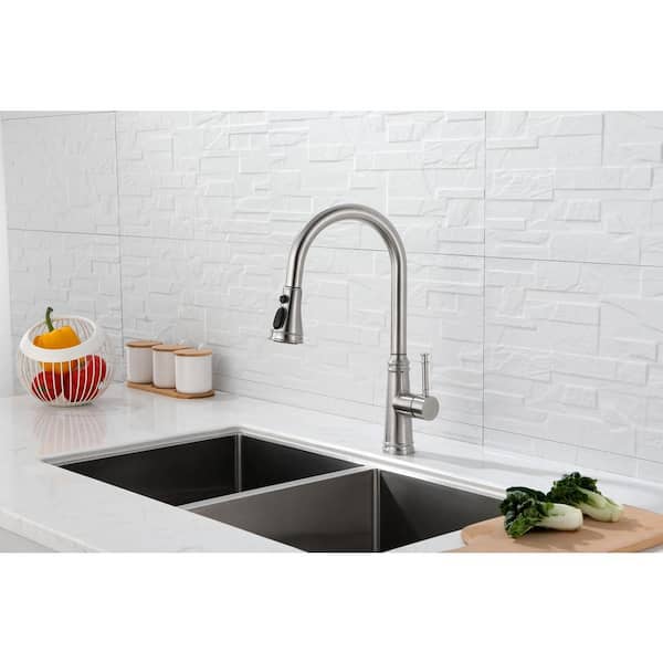 Aosspy Single Handle Touch Pull Down Sprayer Kitchen Faucet with 