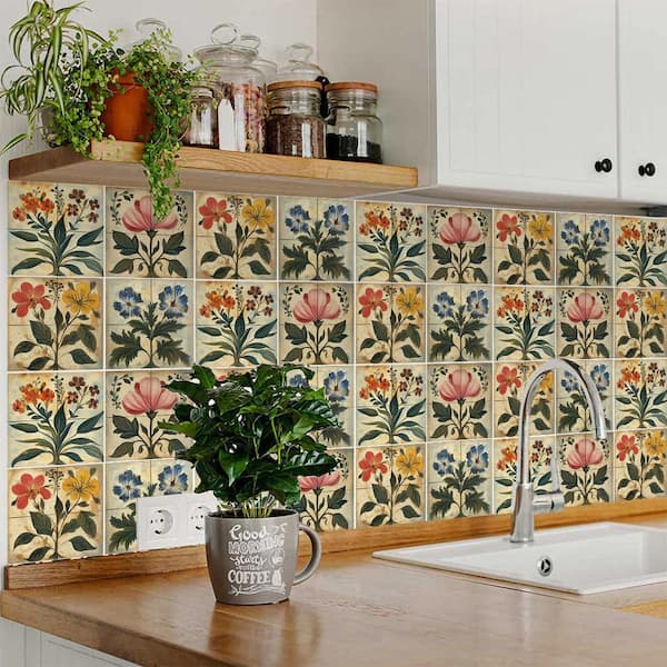 Multicolor R124 12 in. x 12 in. Vinyl Peel and Stick Tile (24-Tiles, 24 sq. ft. / Pack)