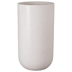 20 in. L x 35 in. H White Terrazzo Round Planter