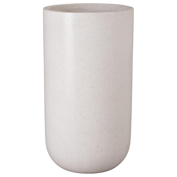 Emissary 20 in. L x 35 in. H White Terrazzo Round Planter