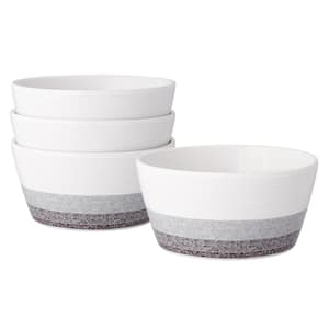 Colorscapes Layers Charcoal 6 in., 25 fl. oz (Gray) Porcelain Cereal Bowls, (Set of 4)