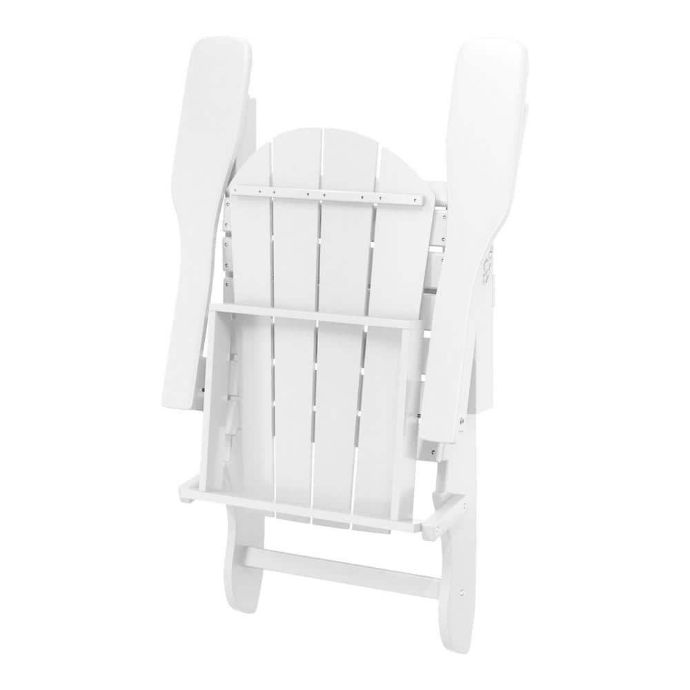 Laguna White Poly Folding Adirondack Chair for Outdoor Relaxation