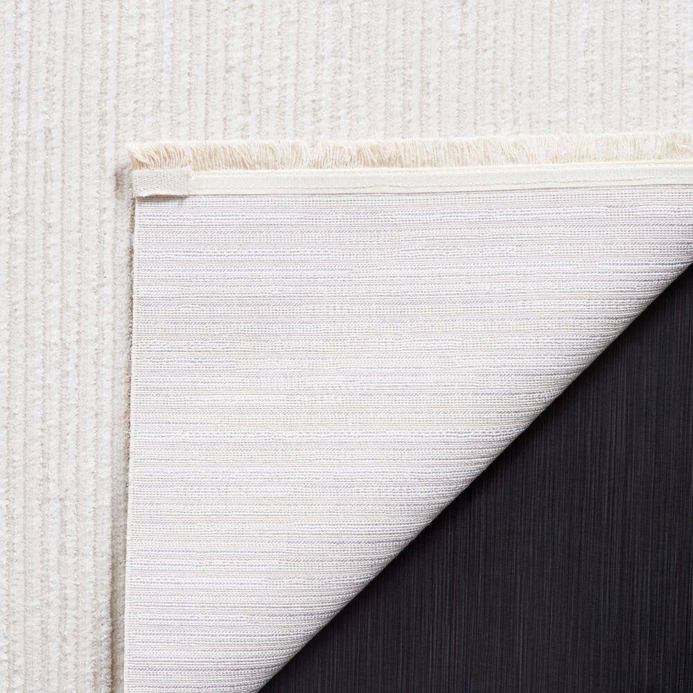 Ivory Hand-Knotted Synthetic Area Rug, 5'3" x 7'6"