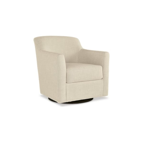 Beige and Brown Polyester Armchair