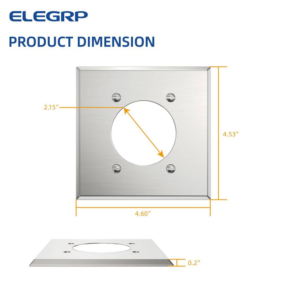 2-Gang Stainless Steel Flush Mount Wall Plate (2-Pack)