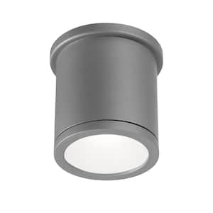 Tube 5 in. 1-Light Graphite ENERGY STAR Integrated LED Indoor or Outdoor Flush Mount Ceiling Light