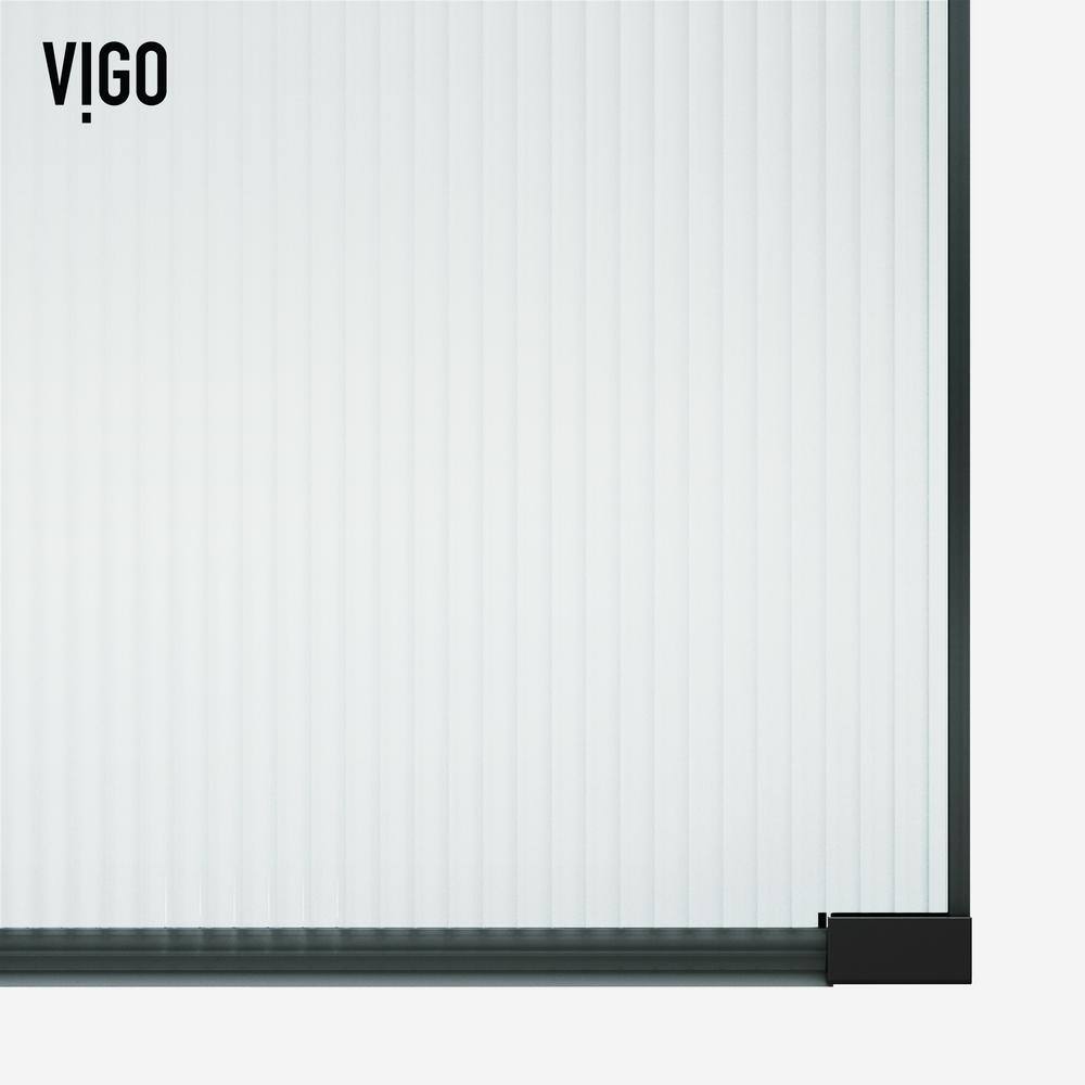 Arden Matte Black 34" x 78" Framed Shower Screen with Fluted Glass