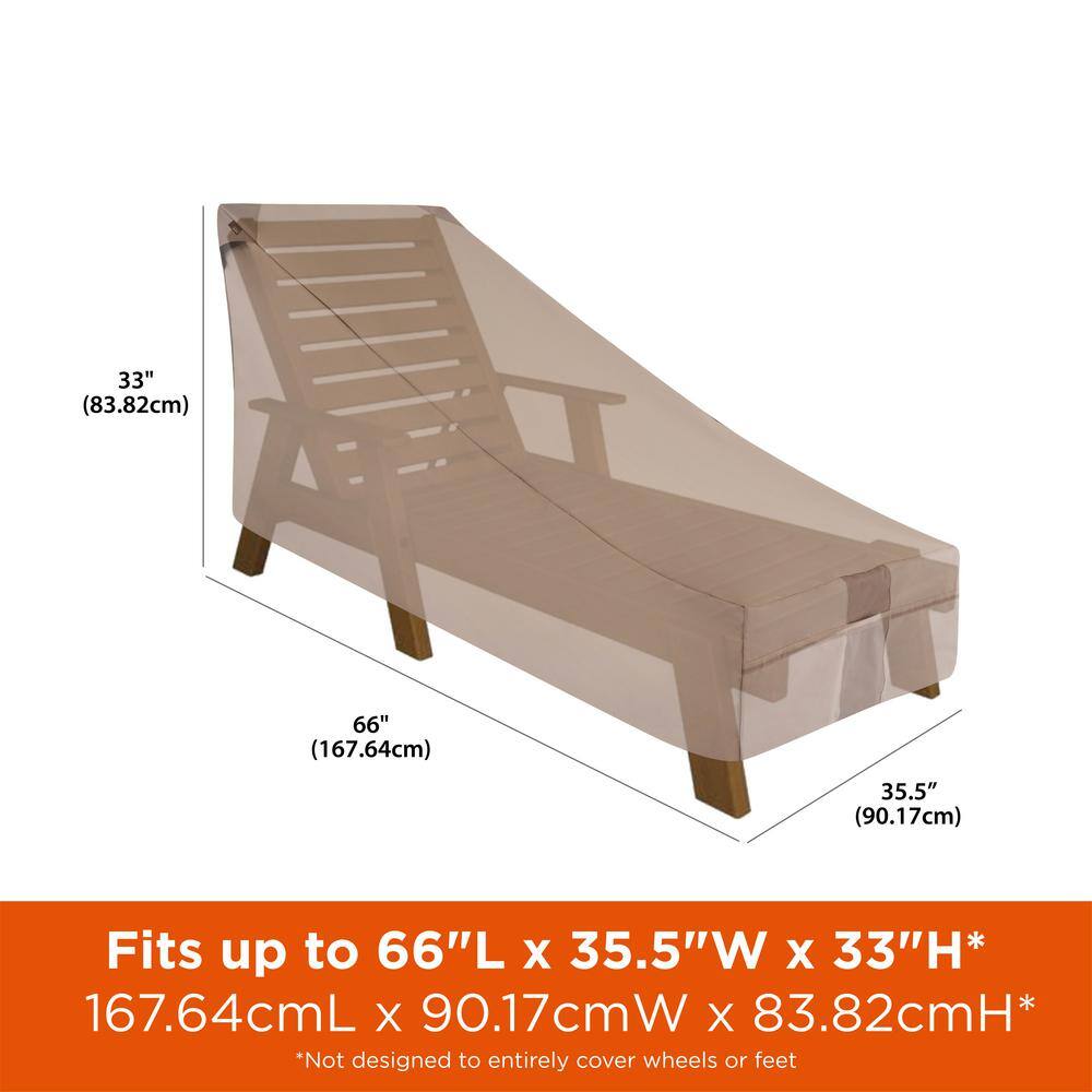Beige Heavy-Duty Weather-Resistant Patio Chaise Lounge Covers, Set of 2