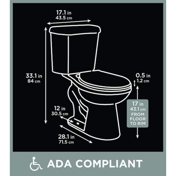 Power Flush 12 in. Rough in 2-Piece 0.95 GPF/1.28 GPF Dual Flush Elongated Toilet in White, Seat Included