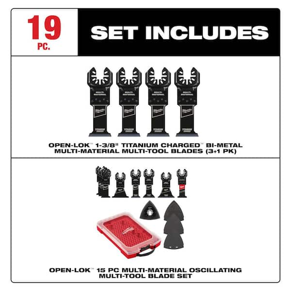 Wood and Metal Cutting Oscillating Multi-Tool Blade (4-Pack) and Oscillating Multi-Tool Blade Kit (15-Piece)