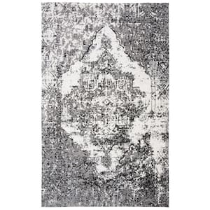 Classic Vintage Gray/Ivory 5 ft. x 8 ft. Distressed Medallion Area Rug