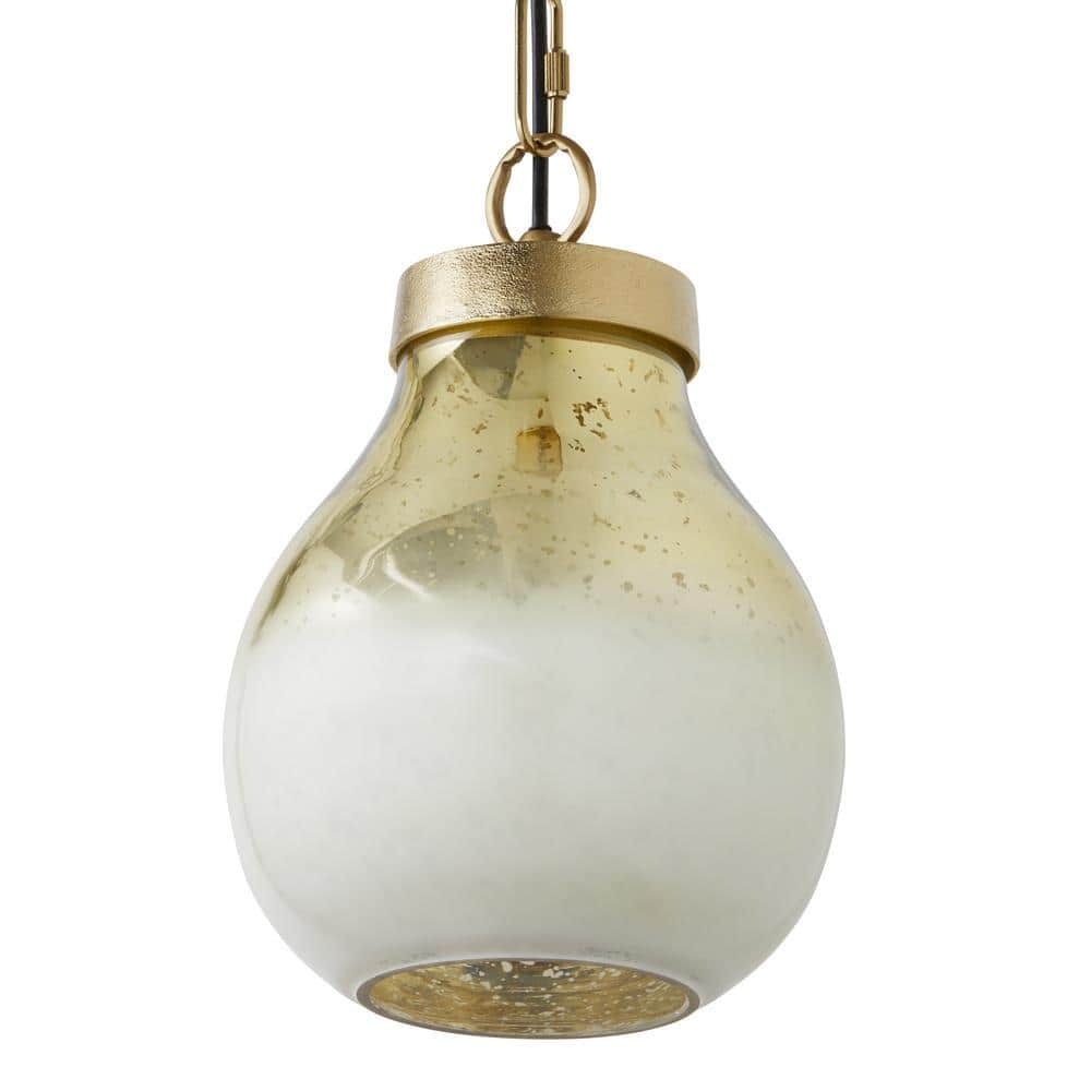 Gold and Cream Ombre Mercury Glass Bell Pendant Light