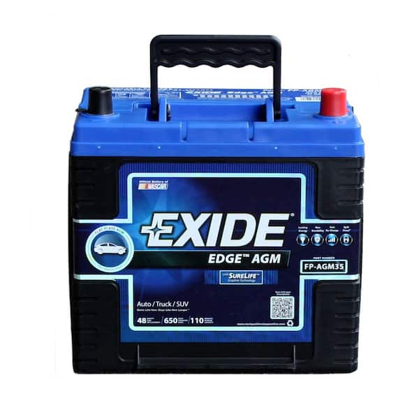Exide Edge 12 volts Lead Acid 6-Cell 35 Group Size 650 Cold Cranking Amps (BCI) Auto AGM Battery