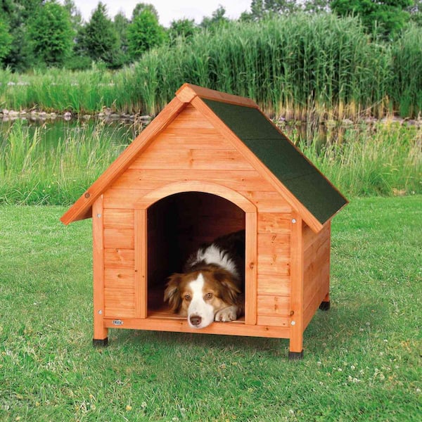 TRIXIE natura Cottage Dog House, Peaked Roof, Adjustable Legs