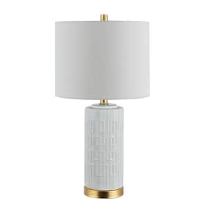 Pehonix 25 in. White Table Lamp with White Shade