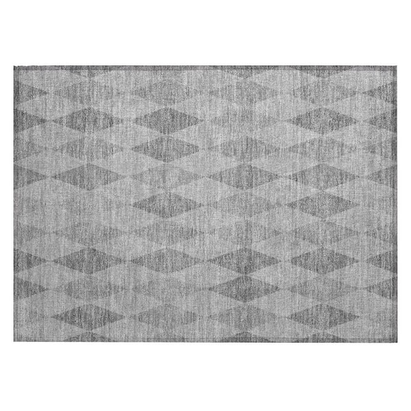 HomeRoots Denim Blue 2 ft. x 3 ft. Woven Geometric Rectangle Indoor/Outdoor Area Rug