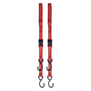 10 ft. x 1 in. Cam Buckle Tie-Down Straps with S Hook (2-Pack)