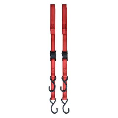 10 ft. X 1 in. Cam Buckle Tie-Down Straps With S Hook (2-Pack) Fh0904