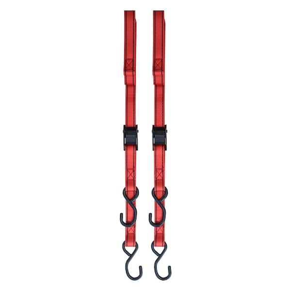 Husky 10 ft. x 1 in. Cam Buckle Tie-Down Straps with S Hook (2-Pack)