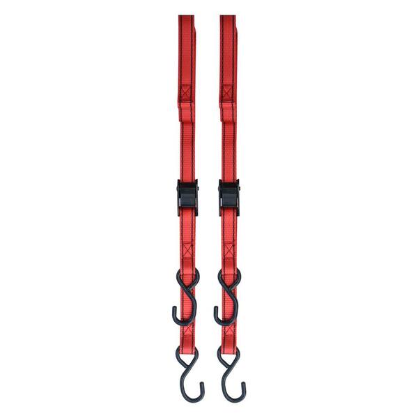 thumbnail interactive-video image 1 of Tie 4 Safe 2 Pack 1" X 6' Cam Buckle Tie Down Straps With S Hooks 1200 Lbs Breaking Strength 1 of 3