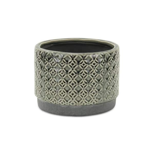 6.5 in. x 4.75 in. GrayIndoor/Outdoor Ceramic Decorative Pots