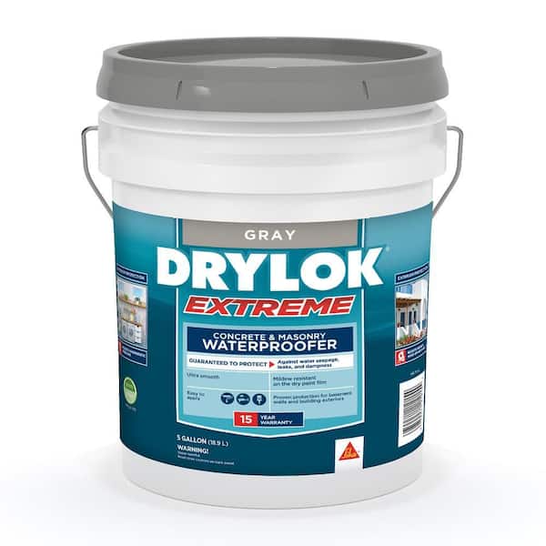 Extreme 5 Gal. Gray Flat Latex Interior/Exterior Basement Masonry and Concrete Sealer Waterproofer
