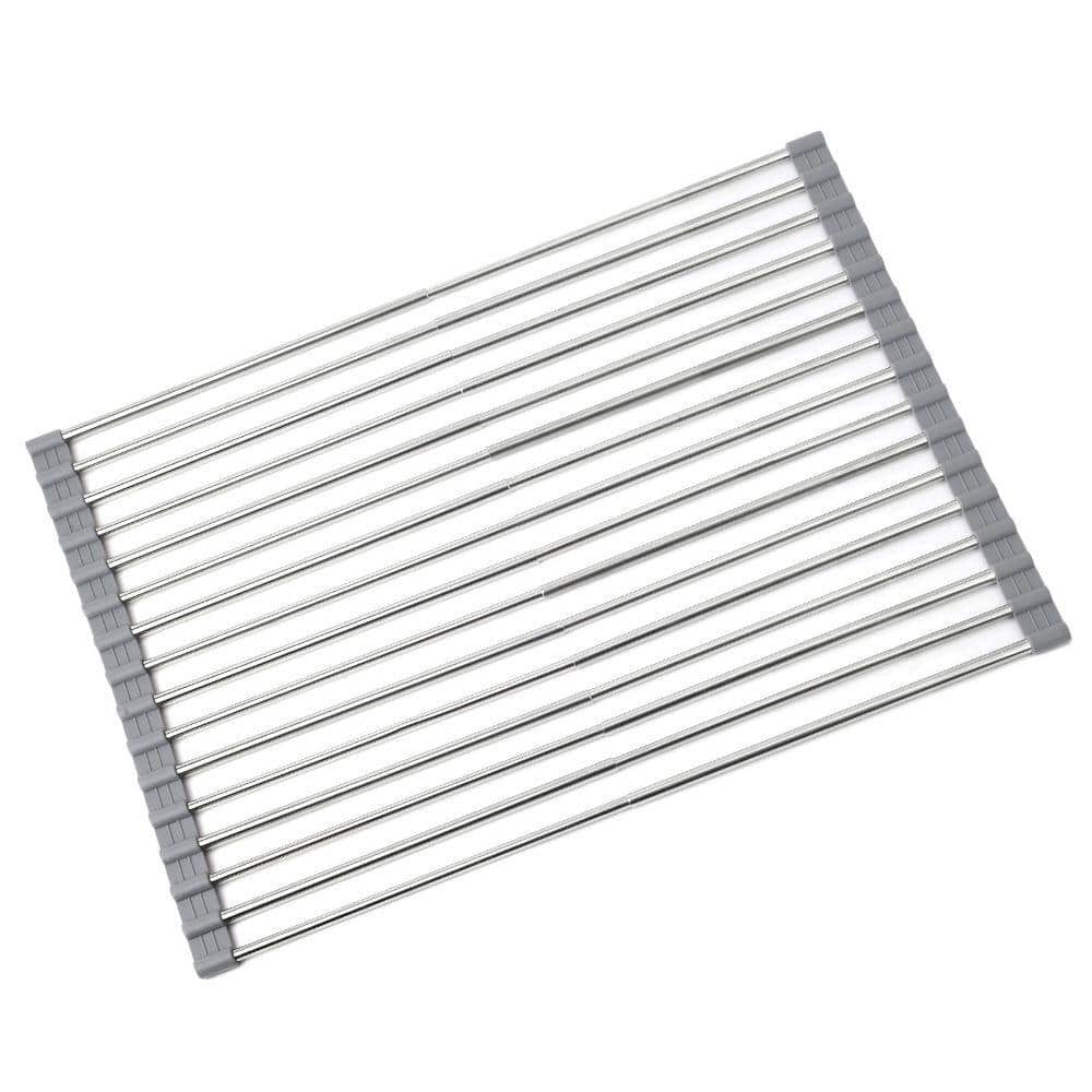 1pc Drain Rack, Stainless Steel Kitchen Basket, Home Dish Rack, Retractable Sink  Shelf, Suitable For Rectangular Sink