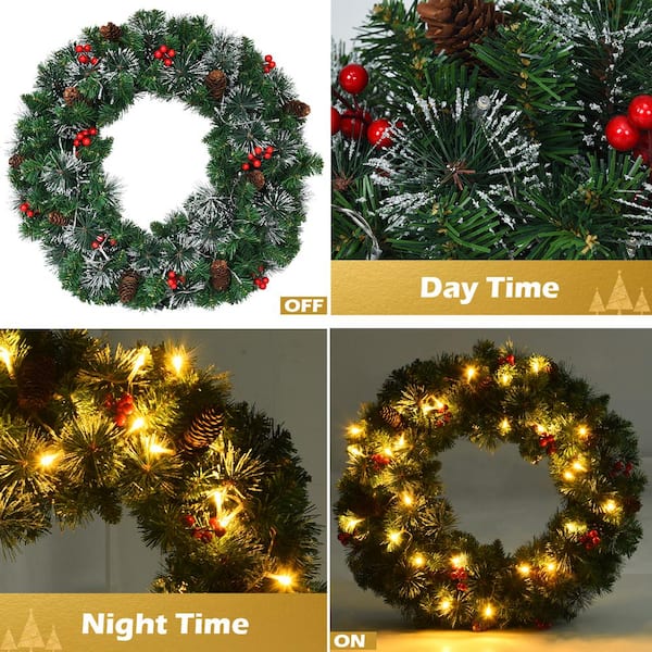 Pearl & Gold Elegance 24 Artificial Holiday Wreath 