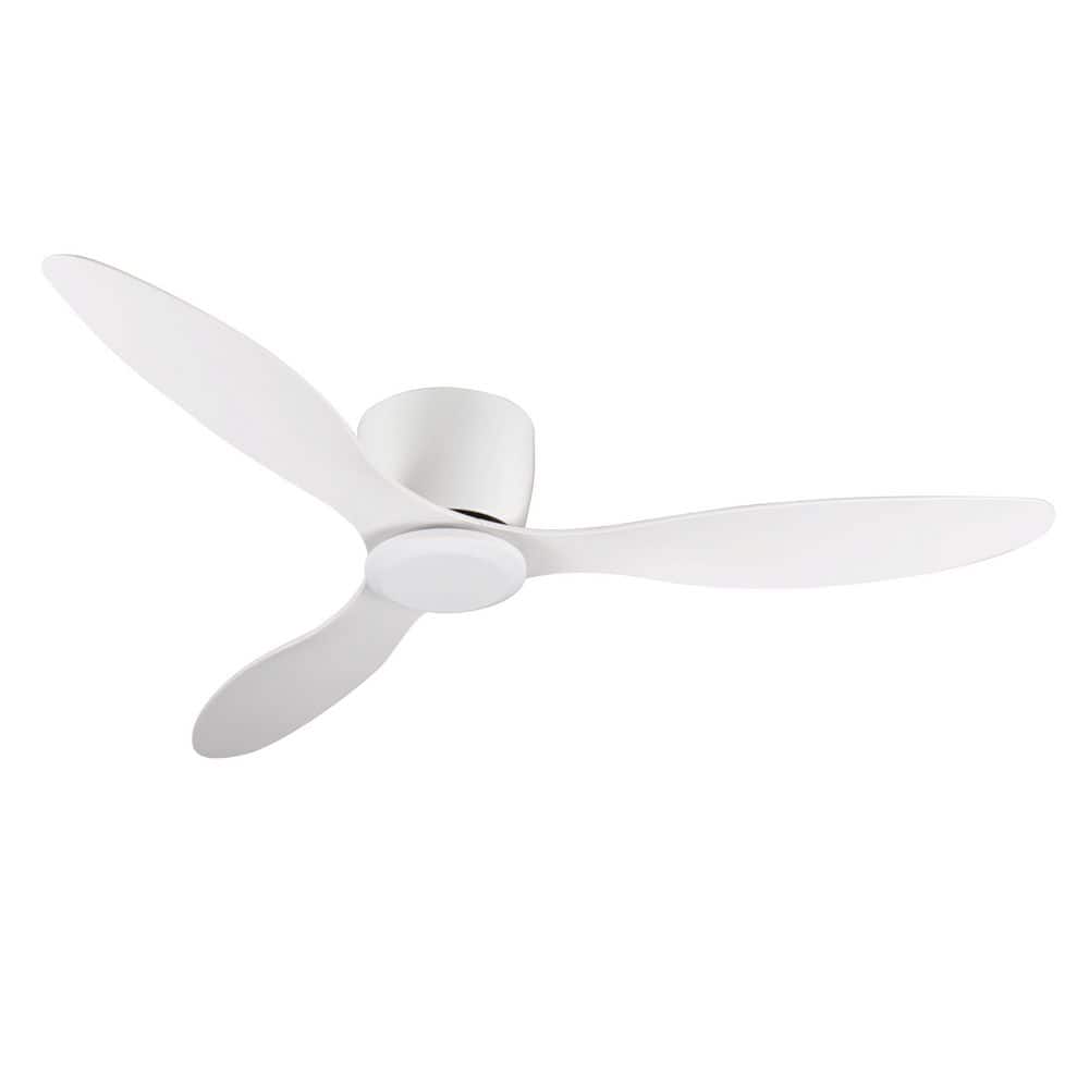 52 in. White Flush Mount Standard Ceiling Fan with 3 Reversible Blades and Remote Control Included price history on PriceWatchPro