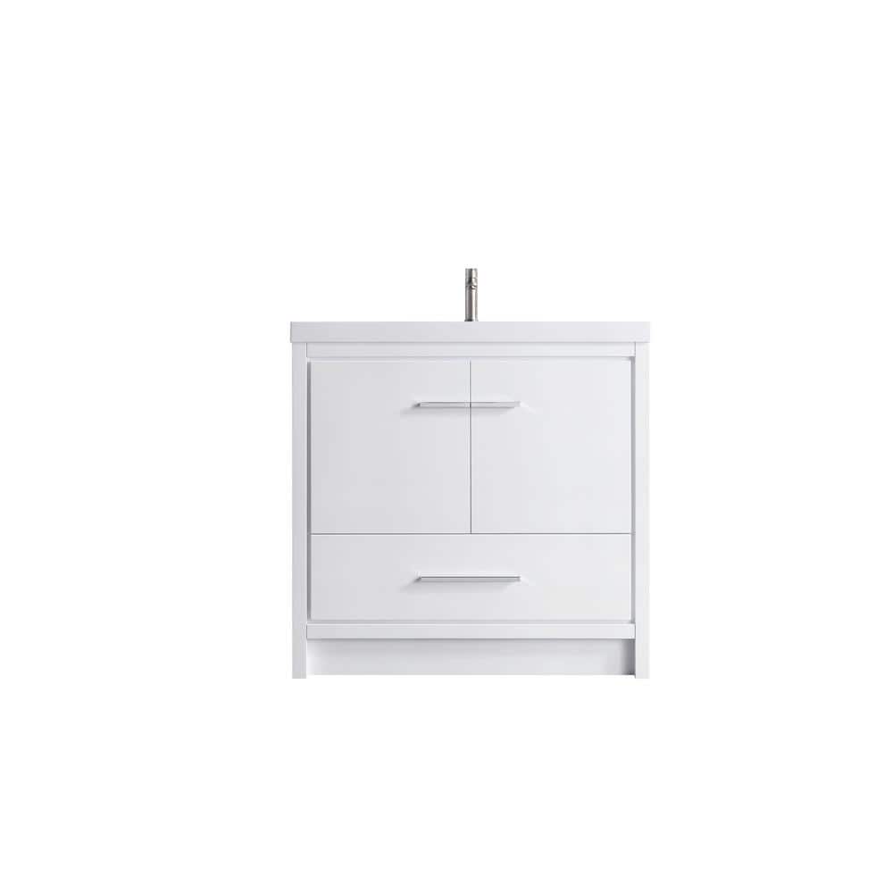 VSB 35.5 in. W x 19.75 in. D x 35 in. H Freestanding Bath Vanity with White