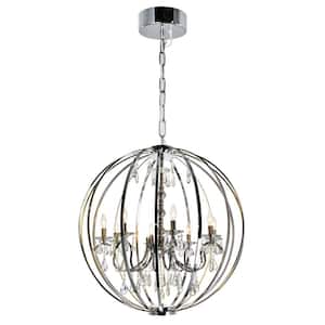Abia 8 Light Up Chandelier With Chrome Finish