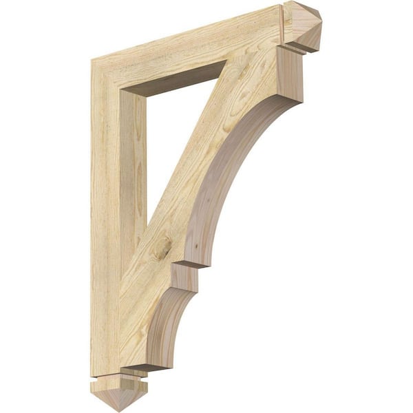 Ekena Millwork 4 in. x 36 in. x 28 in. Douglas Fir Balboa Arts and Crafts Rough Sawn Bracket