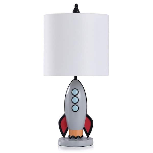 StyleCraft To The Moon 24 in. Multicolored/White Table Lamp