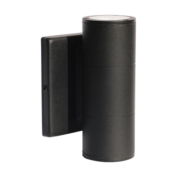 SATCO Architectural Black Indoor/Outdoor Hardwired Cylinder Sconce with Integrated LED