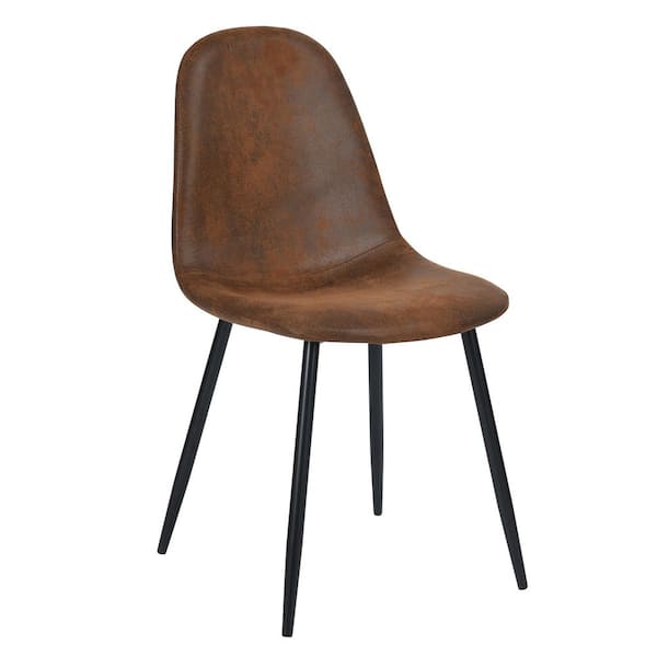 Spaco Suede Brown Scandinavia Velvet Upholstered Dinning Chair (Set of 4)